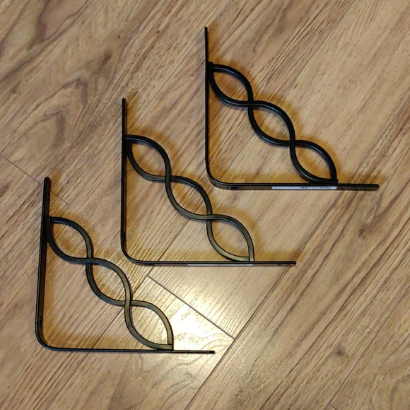 Other - Set of 3 NWT black Celtic scroll shelf brackets